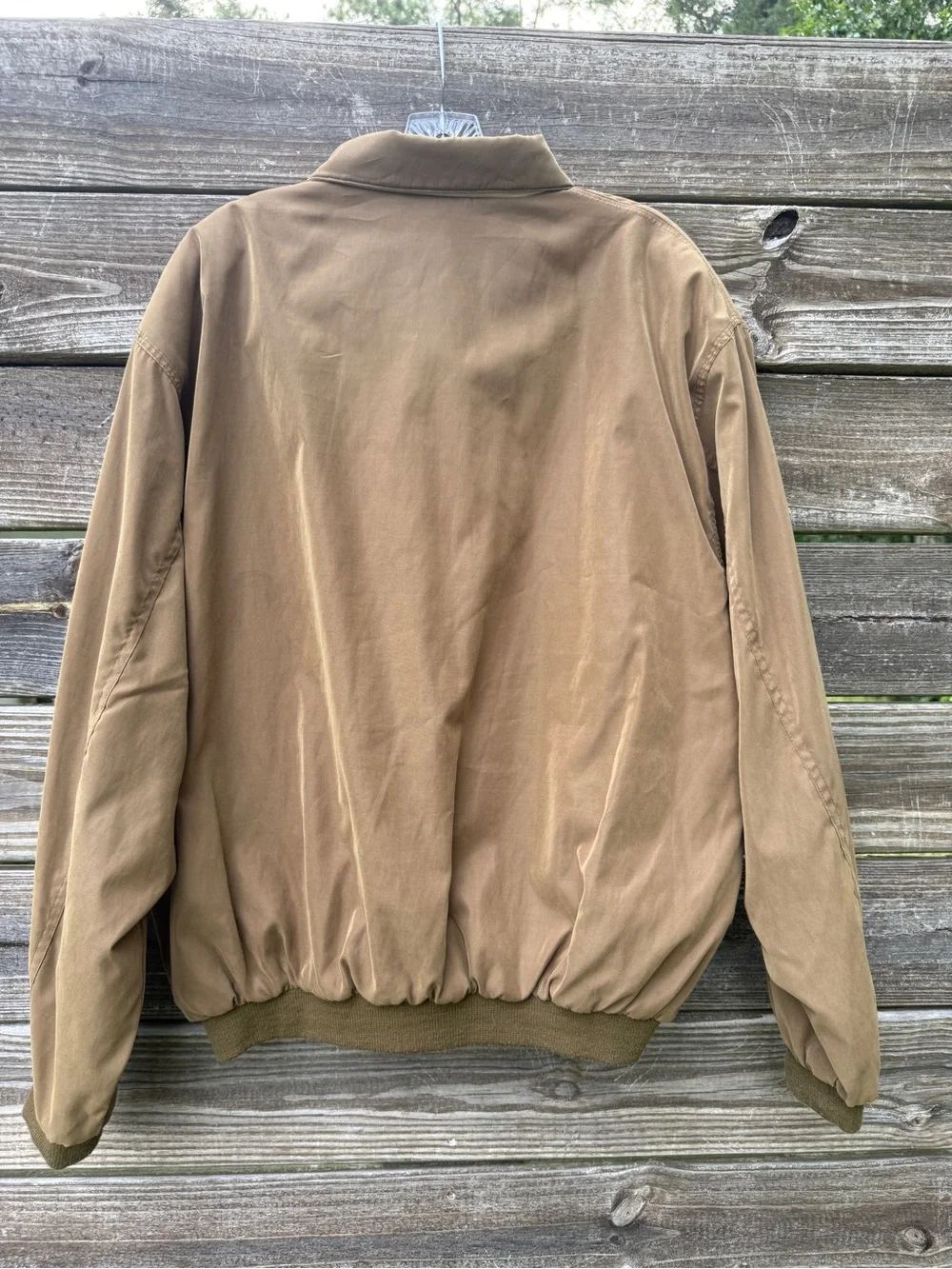 Weatherproof Garment Co Tan Microfiber Bomber Jacket Mens Size XL Full Zip